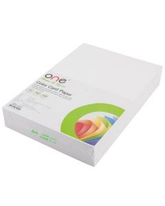 กระดาษการ์ดสี A4 180 แกรม ขาว (200แผ่น) ONE