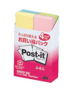 โพสต์-อิท 75 x 25 มม. 100 แผ่น x 4 แผ่นรอง คละ 4 สี
