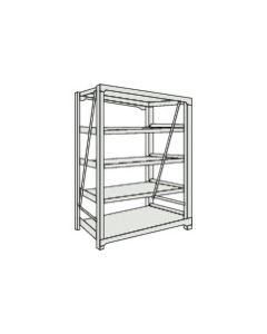 ชั้นวางเหล็กชนิด M10 สำหรับงานหนัก ขนาด 1800 x 900 x สูง 1500 มม. 5 ชั้น แบบชิ้นเดียว สีเทานีโอ
