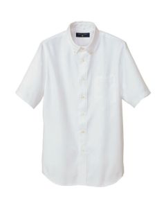 เชิ้ตติดกระดุมแขนสั้น (ก้างปลา) (unisex) ขาว L