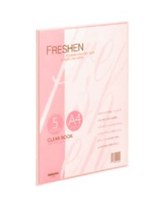 สมุดใส <Frechen> A4 แนวตั้งแบบตายตัว 5 ช่อง ชมพู la-S10P