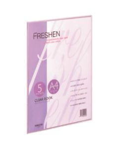 สมุดใส <Frechen> (แบบตายตัว) A4 แนวตั้ง 5 ช่อง สีม่วง La-S10V