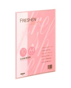 สมุดใส <Frechen> A4 แนวตั้งแบบตายตัว 10 ช่อง ชมพู la-S20P