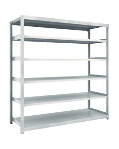 ชั้นวางเหล็ก รุ่น M2 สำหรับงานเบาถึงปานกลาง ขนาด 860 x 600 x สูง 1500 มม. 6 ชั้น แบบชิ้นเดียว สีเทานีโอ