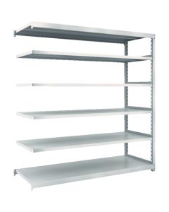 ชั้นวางเหล็ก รุ่น M2 สำหรับงานเบาถึงปานกลาง ขนาด 1460 x 600 x สูง 1500 มม. 6 ชั้น แบบเชื่อมต่อกัน สีเทานีโอ