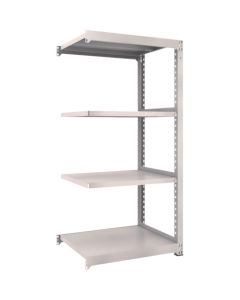ชั้นวางเหล็ก รุ่น M3 สำหรับงานปานกลาง ขนาด 900 x 721 x สูง 2100 มม. 4 ชั้น แบบเชื่อมต่อกัน สีเทานีโอ
