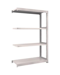 ชั้นวางเหล็ก รุ่น M3 สำหรับงานปานกลาง ขนาด 1200 x 471 x สูง 2100 มม. 4 ชั้น แบบเชื่อมต่อกัน สีเทานีโอ