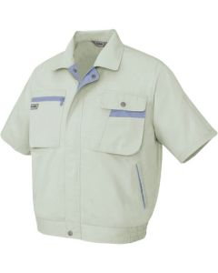 เสื้อเบลาส์แขนสั้น (unisex) สีเอิร์ธเกรย์ x สีม่วงหมอก SS