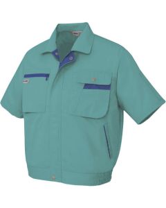 เสื้อเบลาส์แขนสั้น (unisex) ฟ้า x กรมท่า S