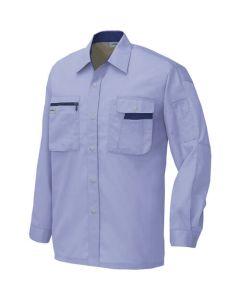 เสื้อเชิ้ตแขนยาว (unisex) (ผ้าบาง) สีม่วงหมอก LL