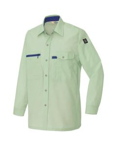เชิ้ตแขนยาว (unisex) (ผ้าบาง) สีเขียวเอิร์ธ M
