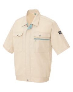 เสื้อเบลาส์แขนสั้น (unisex) เบจ LL