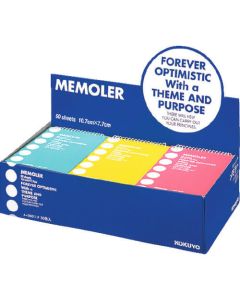 สมุดโน๊ต <memoler> เข้าเล่มสันเกลียว A7 กว้าง 7 mm 50 แผ่น 3 สี x 10 เล่ม ไปรษณีย์ - 300 กรงเล็บ
