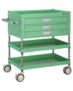 รถเข็นเครื่องมือ Falcon Wagon ขนาด 750 x 500 มม. พร้อมลิ้นชัก ล้อยาง สีเขียวอ่อน