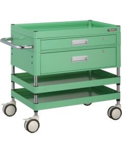 รถเข็นเครื่องมือ Falcon Wagon ขนาด 750 x 500 มม. พร้อมลิ้นชัก ล้อยาง สีเขียวอ่อน