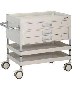 รถเข็นเครื่องมือ Falcon Wagon ขนาด 750 x 500 มม. พร้อมลิ้นชัก ล้อยาง สีขาว