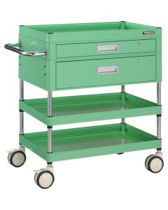 รถเข็นเครื่องมือ Falcon Wagon ขนาด 750 x 500 มม. พร้อมลิ้นชัก ล้อยาง สีเขียวอ่อน