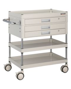 รถเข็นเครื่องมือ Falcon Wagon ขนาด 750 x 500 มม. พร้อมลิ้นชัก ล้อยาง สีขาว