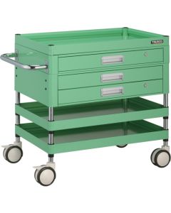 รถเข็นเครื่องมือ Falcon Wagon ขนาด 750 x 500 มม. พร้อมลิ้นชัก ล้อยาง สีเขียวอ่อน