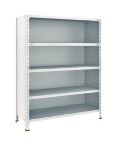 พร้อมแผ่นรองหลังและแผ่นข้างชั้นวางของน้ำหนักเบา W1200 x D450 x 1500 5 ขั้น นีโอเกรย์