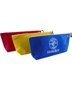 Canvas Bag with Zipper, Large Assorted Colors, 3 Pack  ชุดละ 3 อัน