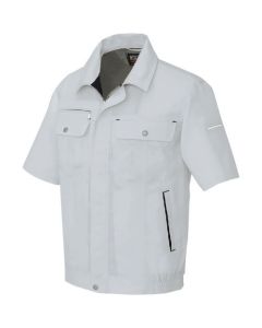 เสื้อเบลาส์แขนสั้น (unisex) เทาเงิน x ดำ S