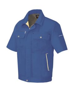 เสื้อเบลาส์แขนสั้น (unisex) สีน้ำเงิน x สีเหลือง LL