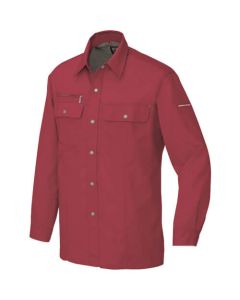 เสื้อเชิ้ตแขนยาว (unisex) (ผ้าบางเบา) สีแดงไวน์ 3L
