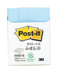 โพสต์-อิท 75 x 14 มม. 100 แผ่น x 4 แผ่นรอง สีฟ้า