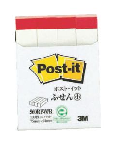 โพสต์-อิท 75 x 14 มม. 100 แผ่น x 4 แผ่นรอง สีขาว