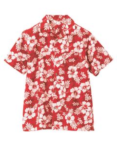 เสื้ออโลฮา (ชบา) (unisex) สีแดง LL