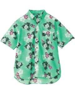 เสื้อฮาวายกระดุมหน้า (Kazima) (unisex) สีเขียว SS