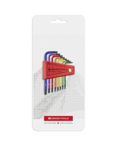410H/6-25RBCN ชุดหัวหกเหลี่ยมรูปตัว L สีรุ้ง 8 ชิ้น (บรรจุในแผงพลาสติกใส)