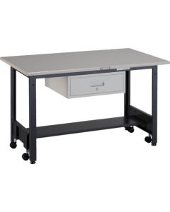โต๊ะทำงานสำหรับงานปานกลาง (รับน้ำหนักได้ 500 กก.) ชนิด CFW ขนาด 1200 x 750 x สูง 740 มม. พร้อมลิ้นชัก 1 ช่อง สีเทาเข้ม