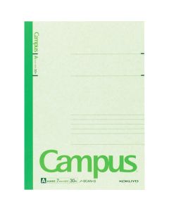 สมุดปกสีแคมปัส ปกกึ่ง B5 (เบอร์ 6) กว้าง 7 มม. 30 แผ่น สีเขียว