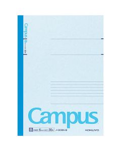 สมุดปกสีแคมปัส ปกกึ่ง B5 (เบอร์ 6) กว้าง 6 มม. 30 แผ่น สีน้ำเงิน
