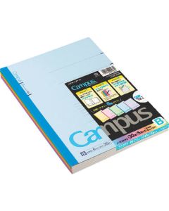 สมุดปกสี Campus ปกกึ่ง B5 กว้าง 6 มม. 30 แผ่น คละ 5 เล่ม No-3CBNX5