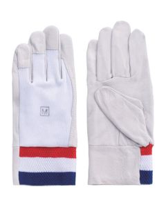 Pig Grain Leather Gloves with Cotton Back