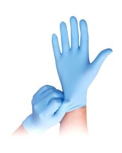 ถุงมือไนไตรล์แบบใช้แล้วทิ้ง ยี่ห้อ Tenifit NITRILE No. 1000 SS จำนวน 100 ชิ้น