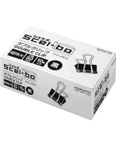 คลิปคู่ <Scel-bo> สีดำขนาดใหญ่พิเศษสุด 10 ชิ้น (บรรจุกล่อง) ความกว้างปาก 50mm เกาลัด J31D