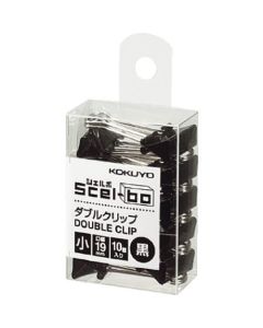 คลิปคู่ <Scel-bo> (เล็ก) ดำ 10 ชิ้น (แพ็ค) ปากกว้าง 19mm เกาลัด J35D