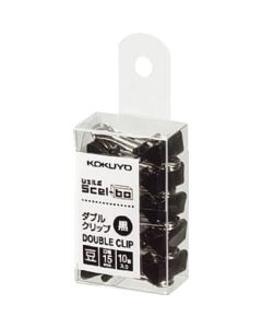 คลิปคู่ <Scel-bo> (ถั่ว) ดำ 10 ชิ้น (แพ็ค) ปากกว้าง 15mm เกาลัด J36D