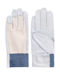 Cow Grain Leather Gloves with Cotton Back 10ชุด