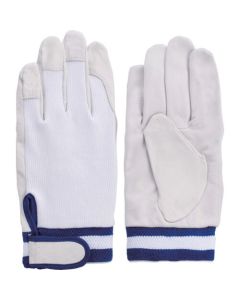 Pig Grain Leather Gloves with Cotton Back