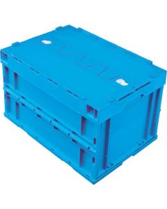 ลังพลาสติกพับได้ มีฝาปิด 50L 530 x 366 x 334 Blue