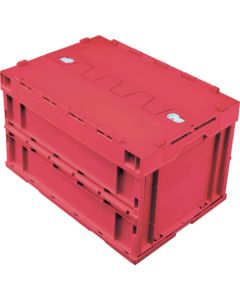 ลังพลาสติกพับได้ มีฝาปิด 50L 530 x 366 x 334 Red