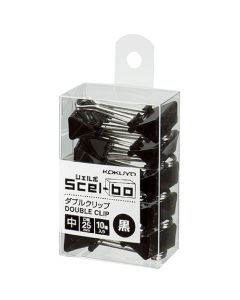 คลิปหนีบคู่ <Scel-bo> (ขนาดกลาง) สีดำ บรรจุ 10 ชิ้น ปากกว้าง 25 มม. Cree J34ND