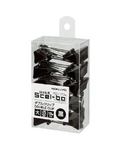 คลิปหนีบคู่ <Scel-bo> (ขนาดใหญ่) สีดำ แพ็ค 10 ชิ้น ปากกว้าง 32 มม. Cree J33ND