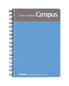 สมุดพก (เข้าเล่ม 2 ห่วง) A6 (เบอร์ 5) กว้าง 6 มม. 50 แผ่น สีน้ำเงิน