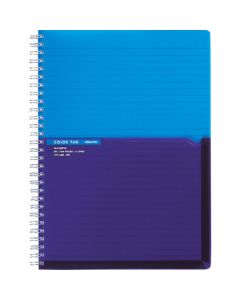 สมุดโน้ตวงแหวนคู่ <ป้ายสี> กึ่ง B5 กว้าง 7มม. 90 แผ่น น้ำเงิน CT-C20B